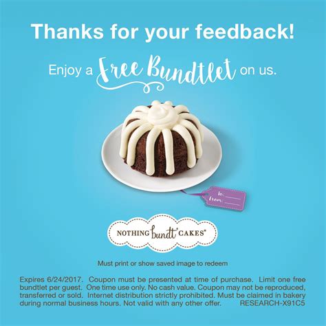 Nothing bundt cakes facebook coupon - For example, you will find the “nothing bundt cakes coupon $5 off”. Copy the code by clicking on it. Now go to the official page of Nothing Bundt Cakes, and add your favorite cake to the cart. Now before checkout, you will find a text box labeled “Promo Code”. Paste the nothing bundt cakes promo code, in the box.